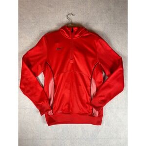 Nike Dri-FIT Orange Quarter Zip Hoodie Fleece Lined 487416-630 Size M